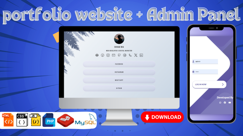 Protfolio Website + Admin Panel Php Script